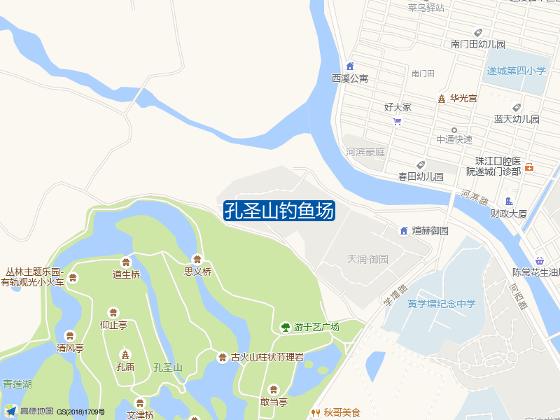 湛江市遂溪县菩提路遂溪孔子文化城孔圣山钓鱼场钓鱼点实景照片
